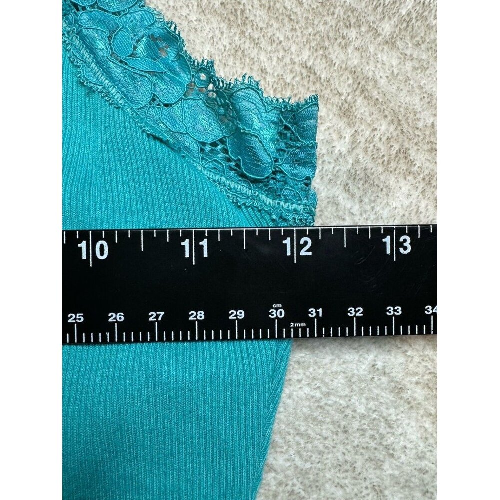 2000’s Abercrombie & Fitch Y2K Long Tank Top Cami Lace Straps Ribbed Shelf Bra - Picture 7 of 9